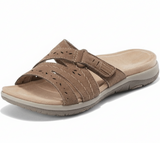 Orthopädische Sandalen für Damen | Slip-Ons mit Fußgewölbestütze – Braun