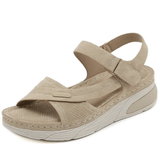 Orthopädische Sandalen für Damen | Breite Zehenbox, Fußgewölbestütze – Khaki