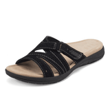 Orthopädische Sandalen für Damen | Slip-Ons mit Fußgewölbestütze – Schwarz