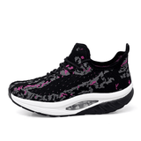 Orthopädische Laufschuhe für Damen | Fußgewölbestütze – Schwarz Pink