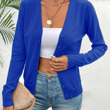 Malmke | Damen Strickjacke V-Ausschnitt Grün – Blau