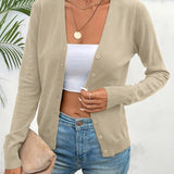 Malmke | Damen Strickjacke V-Ausschnitt Grün – Khaki