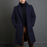 Mantel Herren Lang Slim Fit – Blau