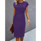 Maret | Damen Figurbetontes Gerafftes Midikleid – Violett
