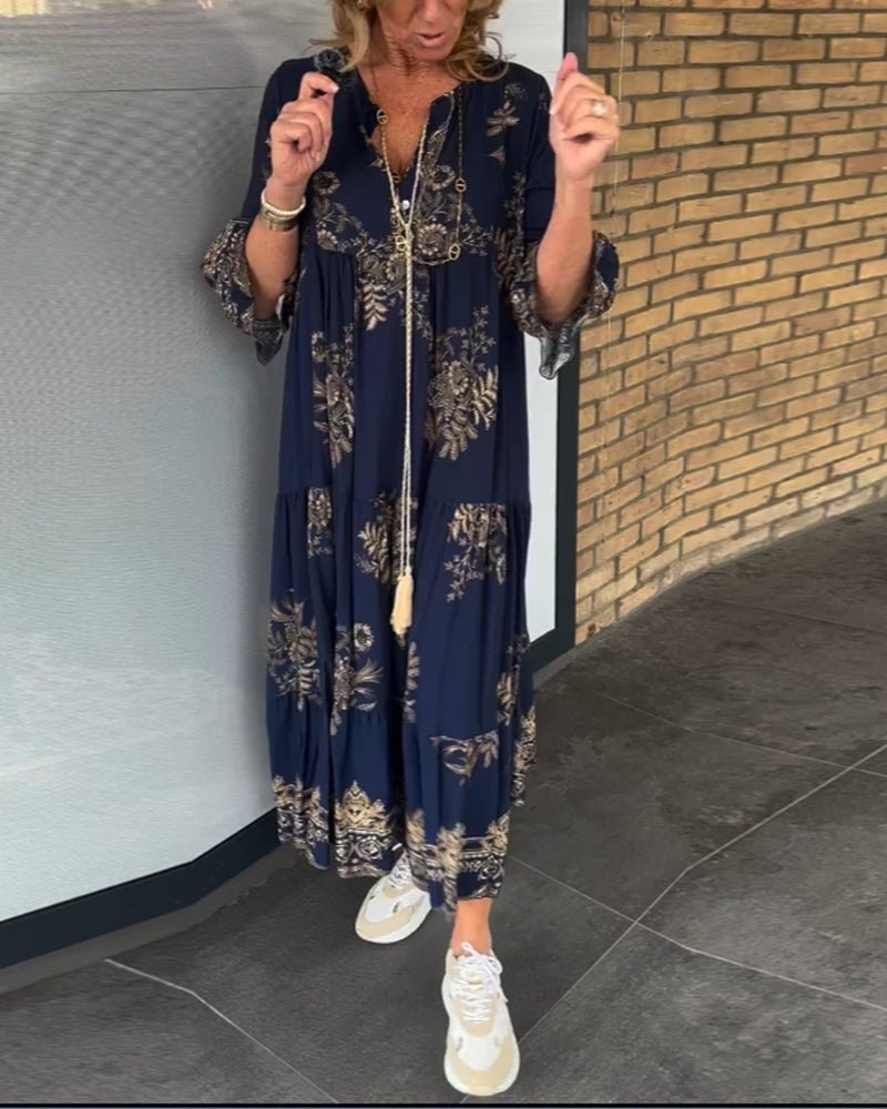 Hypatia – Vintage Kleid Mit V-Ausschnitt