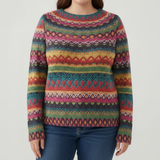Marit | Damen Strickpullover für Große Größen mit Strickmuster und Langarm – Mehrfarbig