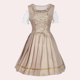 Marlene | Damen Dirndl Midikleid in Khaki – Khaki