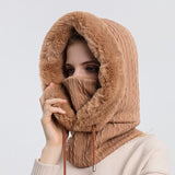 Multifunktionaler Hoodie mit Kordelzug – Braun