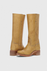 Marvike | Damen Kniehohe Stiefel mit Blockabsatz – Gelb