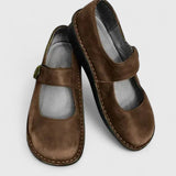 Mary Jane Schuhe Damen mit Riemen – Braun