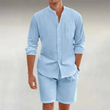 Marta | Damen Leinenset Sommer – Entspanntes Zweiteiler Linen Matching Set 2026 – Himmelblau