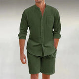 Marta | Damen Leinenset Sommer – Entspanntes Zweiteiler Linen Matching Set 2026 – Olivgrün
