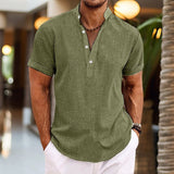 Emil | Herren Kurzarm-Knopf Henleyshirt – Grün