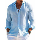 Heinrich | Herren Relaxed Fit Knopfleisten Freizeit Shirt – Blau