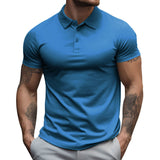David | Herren Sportliche Passform Kurzarm Polo-Shirt – Hellblau