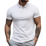 David | Herren Sportliche Passform Kurzarm Polo-Shirt – Weiß
