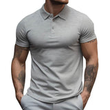 David | Herren Sportliche Passform Kurzarm Polo-Shirt – Hellgrau