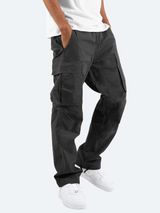 Jay | Herren Cargo-Hosen mit Taschen und Kordelzug – Schwarz