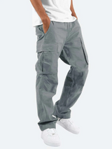 Jay | Herren Cargo-Hosen mit Taschen und Kordelzug – Grau