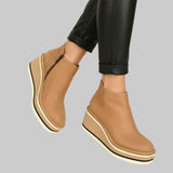 Fayloria - Komfort-Passform Keilabsatz-Stiefeletten – Khaki