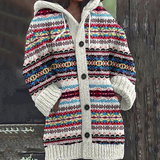 Miley | Damen Strickjacke mit cardigan, Muster und Knöpfen – Bunt
