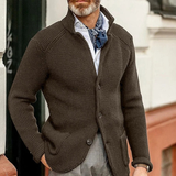 Milo | Herren Waffel Strickjacke mit Knöpfen – Kaffee