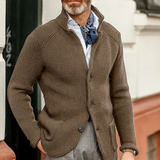 Milo | Herren Waffel Strickjacke mit Knöpfen – Braun