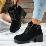 Mira | Damen Stiefelette mit Blockabsatz, Beige – Schwarz