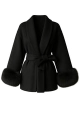 ARCTIC GRACE – ELEGANTER WOLLMANTEL FÜR DAMEN – Schwarz