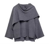 Gabriele – Elegante Cape-Jacke – Hellgrau