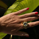 Moderne Muse Ringuhr – Gold - Schwarz