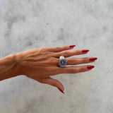 Moderne Muse Ringuhr – Silber - Blau