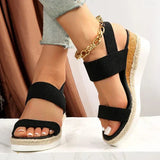 Emilia | Damen Orthopädische Kreuzriemen Plattform Sandalen – Schwarz