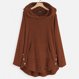 Monika | Damen Langer Hoodie mit Taschen – Bordeaux