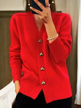 Zenaïde - superweiche Strickjacke – Rot
