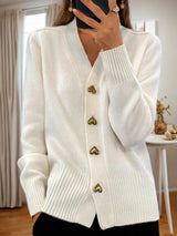 Zenaïde - superweiche Strickjacke – Weiß