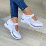 Leonie | Damen Mesh-Sneaker mit Klettverschluss für Komfort – Weiß
