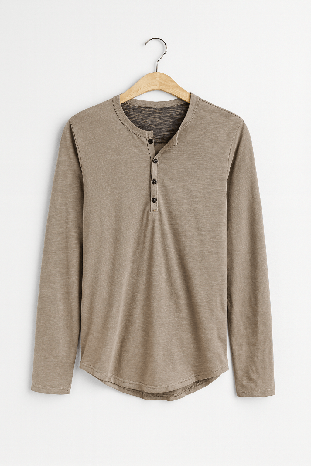 Knopfleisten Langarm Henley Shirt