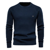 Oliver | Herren Strukturierter Winterpullover mit langen Ärmeln – Marineblau