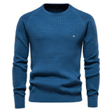 Oliver | Herren Strukturierter Winterpullover mit langen Ärmeln – Blau