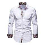 Herren Slim Fit Langarmhemd Modernes Stretch – Freizeit Business Hemd – Weiß