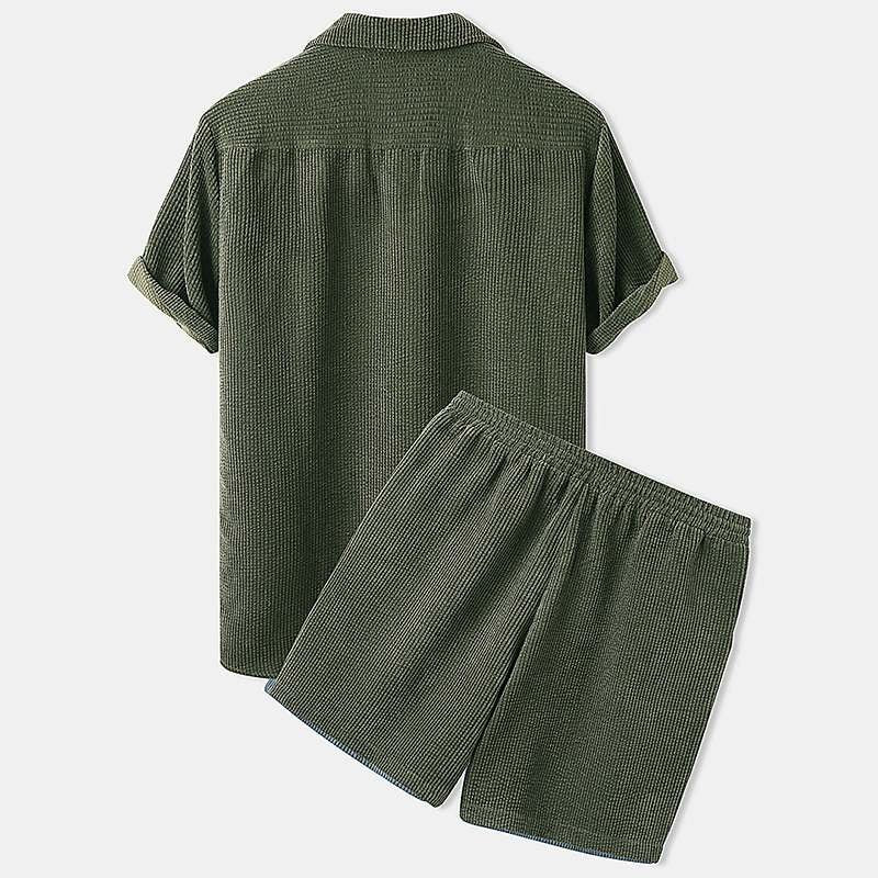 Herren Sommer Lässig Hemd Und Shorts Set | Zweiteilig