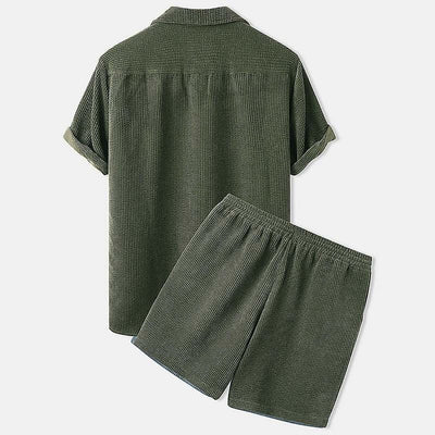Herren Sommer Lässig Hemd Und Shorts Set | Zweiteilig