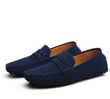 Herren Italienische Wildleder Loafer Slip-On – Elegante Freizeitschuhe – Dunkelblau