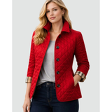 Muna | Damen Steppjacke mit Kragen und Knöpfen – Rot