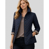 Muna | Damen Steppjacke mit Kragen und Knöpfen – Blau