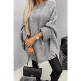 Nadine | Damen Pullover mit weitem Schnitt – Grau