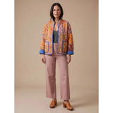 Narin | Damen Steppjacke mit Muster und Stehkragen – Orange