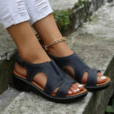 Lukas | Damen Frühlings Cutout Plateau Sandalen – Blau