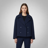 Magdalena | Eleganter Kurzmantel für Damen – Marineblau